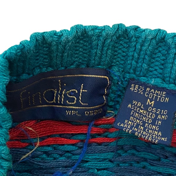 Vintage Finalist Fair Isle Crewneck Pullover Knit Sweater size Medium Mens - Picture 5 of 5